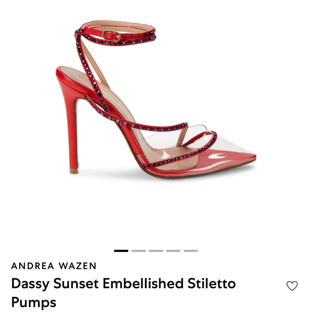 Elegant Red Heels with Transparent Straps